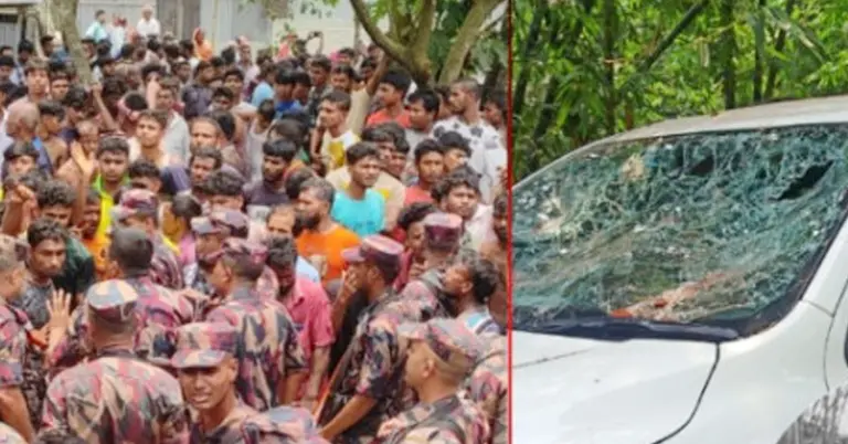 স্থানীয়দের সঙ্গে পুলিশের সংঘর্ষ
